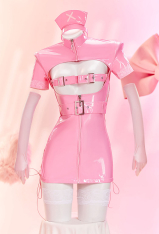 Sexy Lingerie Dress Nurse Style Cutout Dress and Gloves with Hat and Thigh Socks